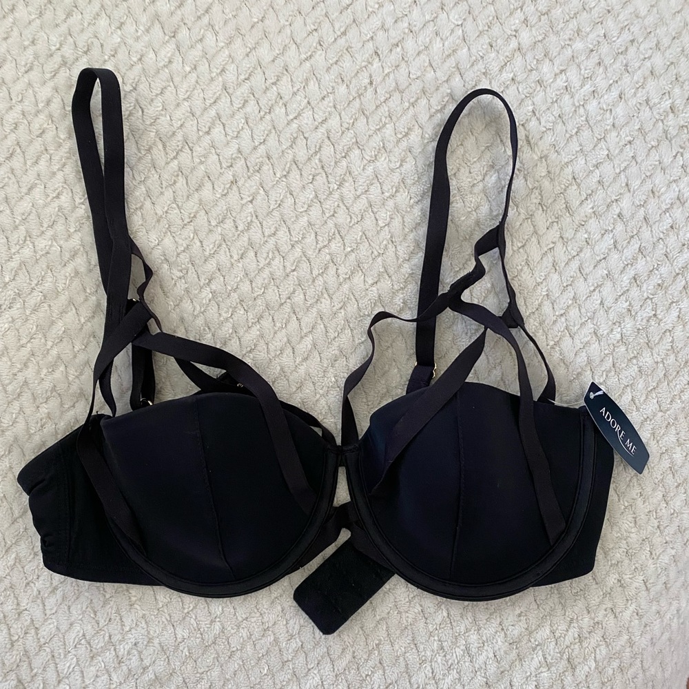 Adore Me Strappy Black Bra